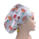 Cute Cartoon Jersey Knit Comfy Euro Toggle Scrub Cap Doctor Theatre Nurse Hospital Paediatric Vet Surgical