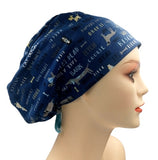 Animals Jersey Knit Comfy Euro Toggle Scrub Cap Doctor Theatre Nurse Hospital Paediatric Vet Surgical