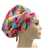 Cup Cakes Candy，Milk Tea Euro Scrub Cap Doctor Hospital Surgical ODP Vet