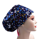 Unicorns Floral Jersey Knit Comfy Euro Toggle Scrub Cap Doctor Theatre Nurse Hospital Paediatric Vet Surgical