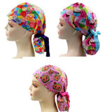 Candy，cake，Fruit Ponytail Scrub Cap Doctor Theatre Nurse Hospital Paediatric Vet Surgical