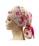 Japanese Floral 2 Ponytail Scrub Cap Doctor Theatre Nurse Hospital Paediatric Vet Surgical