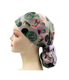 Morning Coffee Times Ponytail Scrub Cap Doctor Theatre Nurse Hospital Paediatric Vet Surgical