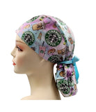 Morning Coffee Times Ponytail Scrub Cap Doctor Theatre Nurse Hospital Paediatric Vet Surgical