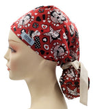 Betty Boop King Features Patchwork Ponytail Scrub Cap Doctor Theatre Nurse Hospital Paediatric Vet Surgical