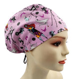 New Nightmare before Christmas Pink Euro Scrub Cap Doctor Hospital Surgical ODP Vet