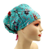 New Nightmare before Christmas Turquoise Euro Scrub Cap Doctor Hospital Surgical ODP Vet