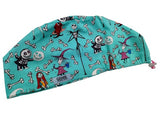 New Nightmare before Christmas Turquoise Euro Scrub Cap Doctor Hospital Surgical ODP Vet