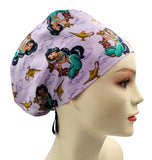 Disney Princess Jasmine Lt Purple Euro Scrub Cap Doctor Hospital Surgical ODP Vet