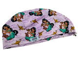 Disney Princess Jasmine Lt Purple Euro Scrub Cap Doctor Hospital Surgical ODP Vet