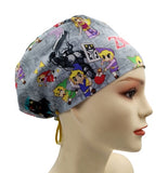 Nintendo Zelda & Friends Lt Grey Euro Scrub Cap Doctor Hospital Surgical ODP Vet