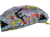 Nintendo Zelda & Friends Lt Grey Euro Scrub Cap Doctor Hospital Surgical ODP Vet