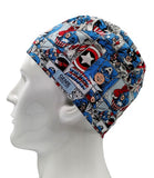 New Marvel Patchwork Men's Velcro Closure Adjustable Scrub Cap Doctor Theatre Nurse Hospital Paediatric Vet Surgical