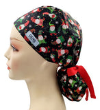 Christmas Gonk black Ponytail Scrub Cap Doctor Theatre Nurse Hospital Paediatric Vet Surgical