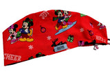 Christmas Mickey and Friends Home for the Holidays Euro Scrub Cap Doctor Hospital Surgical ODP Vet