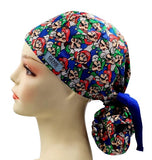 New Super Mario Luigi Packed Ponytail Scrub Cap Doctor Theatre Nurse Hospital Paediatric Vet Surgical