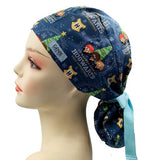 Harry P Hogwarts Christmas Ponytail Scrub Cap Doctor Theatre Nurse Hospital Paediatric Vet Surgical