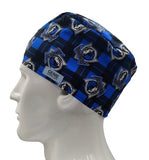 New Dallars Mauerichs NBA Team Sports blue checks Men's Velcro Closure Adjustable Scrub Cap Doctor Theatre Nurse Hospital Paediatric Vet Surgical