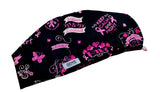 Breast Cancer Awareness Celebrate Smile Suceed Euro Scrub Cap Doctor Hospital Surgical ODP Vet