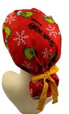 Merry Grinchmas Ponytail Scrub Cap Doctor Theatre Nurse Hospital Paediatric Vet Surgical