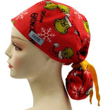 Merry Grinchmas Ponytail Scrub Cap Doctor Theatre Nurse Hospital Paediatric Vet Surgical
