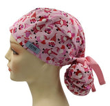 New LOVE Valentine Gonks Gnomes Ponytail Scrub Cap Doctor Theatre Nurse Hospital Paediatric Vet Surgical