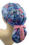 New Stitch & Lilo Angel Ponytail Scrub Cap Doctor Theatre Nurse Hospital Paediatric Vet Surgical