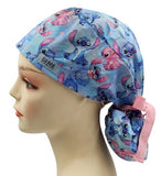 New Stitch & Lilo Angel  Ponytail Scrub Cap Doctor Theatre Nurse Hospital Paediatric Vet Surgical