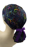 New Neon Swirls Ponytail Scrub Cap Doctor Theatre Nurse Hospital Paediatric Vet Surgical