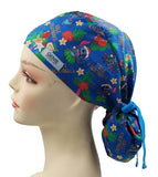 New Stitch & Lilo Angel  Ponytail Scrub Cap Doctor Theatre Nurse Hospital Paediatric Vet Surgical