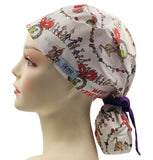 Dr Suess Grinch Christmas Naughty Or Nice Ponytail Scrub Cap Doctor Theatre Nurse Hospital Paediatric Vet Surgical