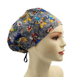 New Super Mario Brothers Grey Euro Scrub Cap Doctor Hospital Surgical ODP Vet