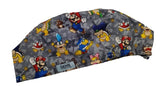 New Super Mario Brothers Grey Euro Scrub Cap Doctor Hospital Surgical ODP Vet