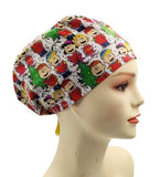 New Groovy Peanuts Gang Snoopy Christmas 2 Euro Scrub Cap Doctor Hospital Surgical ODP Vet