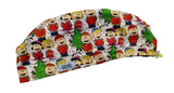 New Groovy Peanuts Gang Snoopy Christmas 2 Euro Scrub Cap Doctor Hospital Surgical ODP Vet