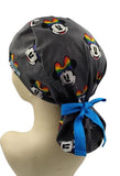 New Minnie Rainbow Bow Ponytail Scrub Cap Doctor Theatre Nurse Hospital Paediatric Vet Surgical