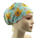 New Winnie Pooh Toss Green Euro Scrub Cap Doctor Hospital Surgical ODP Vet