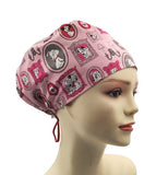 New 101 Dalmatians Pink Patchwork Euro Scrub Cap Doctor Hospital Surgical ODP Vet