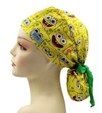 New Spongebob Ponytail Scrub Cap Doctor Theatre Nurse Hospital Paediatric Vet Surgical