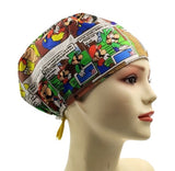 New Games With Super Mario Brothers PatchWork Euro Scrub Cap Doctor Hospital Surgical ODP Vet