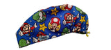 New Games With Super Mario Brothers Blue 1 Euro Scrub Cap Doctor Hospital Surgical ODP Vet