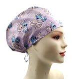 New Angel Aloha Stitch Purple Euro Scrub Cap Doctor Hospital Surgical ODP Vet