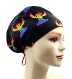 New Angel Aloha Stitch Rainbow Euro Scrub Cap Doctor Hospital Surgical ODP Vet