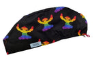 New Angel Aloha Stitch Rainbow Euro Scrub Cap Doctor Hospital Surgical ODP Vet