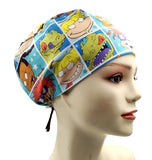 New Rugrats Patchwork Euro Scrub Cap Doctor Hospital Surgical ODP Vet