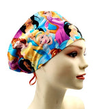 Disney Princess All Around 3 Euro Scrub Cap Doctor Hospital Surgical ODP Vet