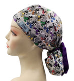 New Mickey & Minnie 1 Ponytail Scrub Cap Doctor Theatre Nurse Hospital Paediatric Vet Surgical