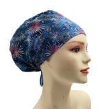 New July 7th American Independence Day Euro Scrub Cap Doctor Hospital Surgical ODP Vet