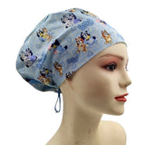 New Bluey Cartoon hearts Euro Scrub Cap Doctor Hospital Surgical ODP Vet