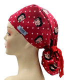 New Betty Boop Spotty Ponytail Scrub Cap Doctor Theatre Nurse Hospital Paediatric Vet Surgical